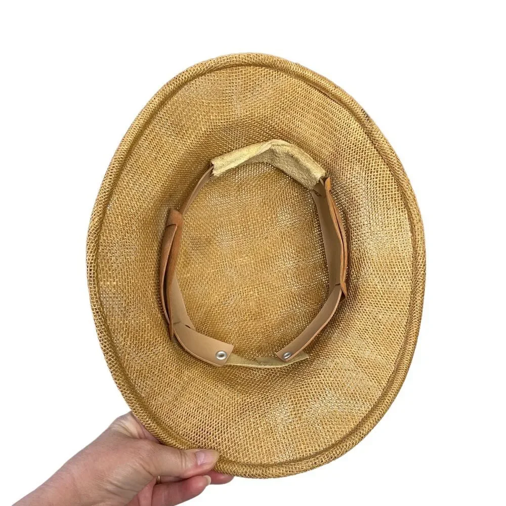 Vintage Brookstone Woven Safari Hat